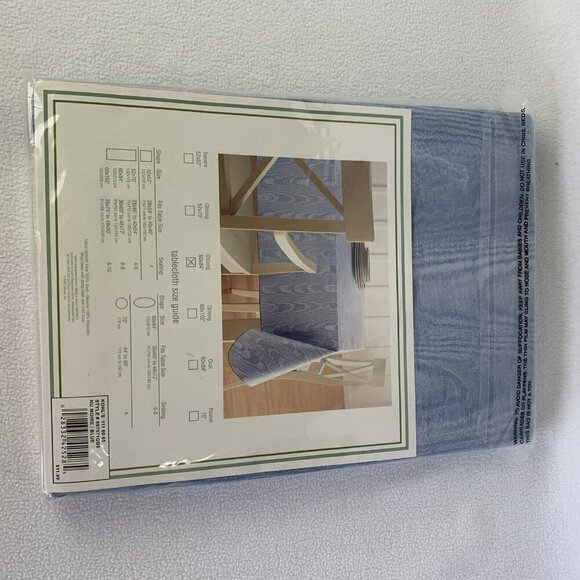 Vintage Home Classics Vinyl Tablecloth 60” x 84” Oblong Blue - Picture 3 of 5